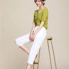 Korea design tancel fabirc lady pant flare pant cotton women trousers capris