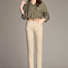 Korea design tancel fabirc lady pant flare pant cotton women trousers capris