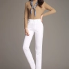 Korea design tancel fabirc lady pant flare pant cotton women trousers capris Color White