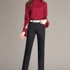 Korea design tancel fabirc lady pant flare pant cotton women trousers capris