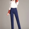 Korea design tancel fabirc lady pant flare pant cotton women trousers capris Color Navy Blue