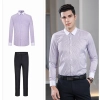 Europe long sleeve slim stripes men business shirt women work shirt