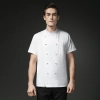 short sleeve round button women men chef jacket uniform