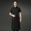 short sleeve round button women men chef jacket uniform