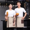 high quality black denim patchwork restaurant cafe bar waiter  apron half length apron Color Khaki