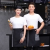 high quality black denim patchwork restaurant cafe bar waiter  apron half length apron Color Black