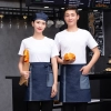 high quality black denim patchwork restaurant cafe bar waiter  apron half length apron