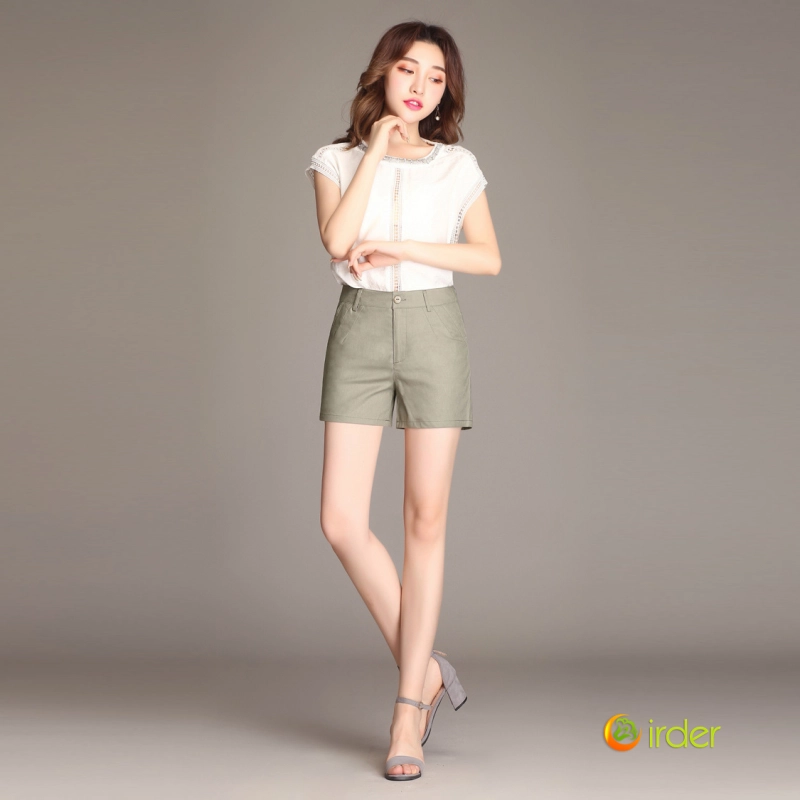 2025 summer linen fabric women's shorts pant