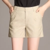 2025 summer linen fabric women's shorts pant Color Khaki