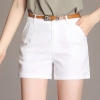 2025 summer linen fabric women's shorts pant Color White