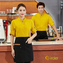 candy color folded front restaurant cafe bar waiter staff jacket shirt uniform