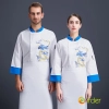 long sleeve Chinese dragon embroidery restaurant cafe bar chef jacket shirt uniform