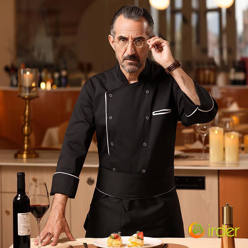 2025 upgrade fabric side opening double breasted chef jacket cooking work uniform