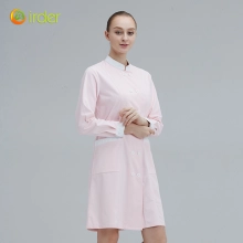 Europe hospital hotal sale white collar long sleeve nurse coat  doctor work uniform