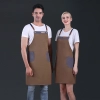 England Restaurant contrast pocket meat store work apron halter apron