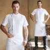 Europe design short sleeve jacket for chef work invisual button design