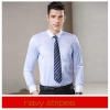 fashion high quality slim stripes men business shirt women work shirt Color men navy stripes shirt