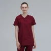 high quality v collar two buttons women doctor nurse scrubs suits blouse pant Color Color 2