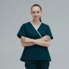 solid collar white hem beauty shop hospital women nurse doctor srcubs blouse pant suit uniform