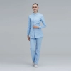 stand collar beauty parlour hospital nurse jacket pant suits uniform wholesale Color Light blue