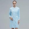 Europe hospital hotal sale white collar long sleeve nurse coat  doctor work uniform Color Light blue