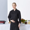 2025 classic fashion doublue breasted chef jacket cook coat uniform Color Black