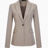 2025 Europe fashion Peak lepal suits for women men business work suits uniform Color women khaki blazer