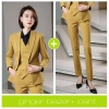 2025 Europe fashion Peak lepal suits for women men business work suits uniform Color women ginger blazer + pant