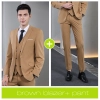 Europe design Peak lepal suits for women men business work suits uniform Color men brown blazer + pant