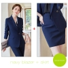 fashion high quality women staff uniform work suits discount skirt/pant suit Color navy blazer + skirt