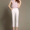 light blue good fabric women pant capris office  uniform Color White