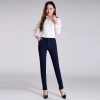 wild fashion women pencil pant boot cut cotton trousers Color Navy Blue