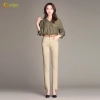 classic fashion casual  bell bottom cotton office lady women pencil pants jeans trousers Color Khaki