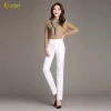 classic fashion casual  bell bottom cotton office lady women pencil pants jeans trousers Color White