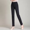 elastic fabric straight leg women trousers casual pant Color Black