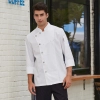 double breasted solid color chef jacket both for women and men Color White