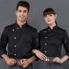 double breasted solid color chef jacket both for women and men