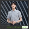 2023 classic short sleeve turn over collar stripes waiter shirt office work shirt Color men black stripes shirt