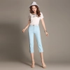 summer design women office work wearing pant capri pant 7/10 length Color Light blue