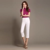 summer design women office work wearing pant capri pant 7/10 length Color White