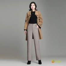 2025 autumn winter woolen thicken women work style trouser Wide leg pants