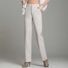 2022 autumn winter woolen thicken women work style trouser Wide leg pants Color Beige