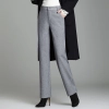 2022 autumn winter woolen thicken women work style trouser Wide leg pants Color Dark Grey