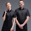 Europe restaurant wait staff shirt short sleeve uniform shirt jacket waite waitress uniform