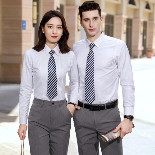 2023 easy care oblique texture business office work shirt for women and men