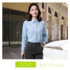 2023 easy care oblique texture business office work shirt for women and men Color women light blue stripes shirt