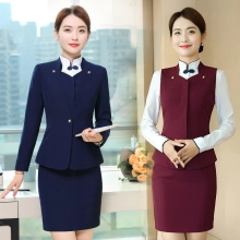 fashion women attendant suits uniform working wear skirt + blazer