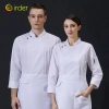 front folded unisex design long sleeve men women chef jacket coat