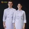 Europe restaurant popular double breasted men & women chef coat workwear baker uniform