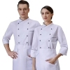 Europe restaurant popular double breasted men & women chef coat workwear baker uniform